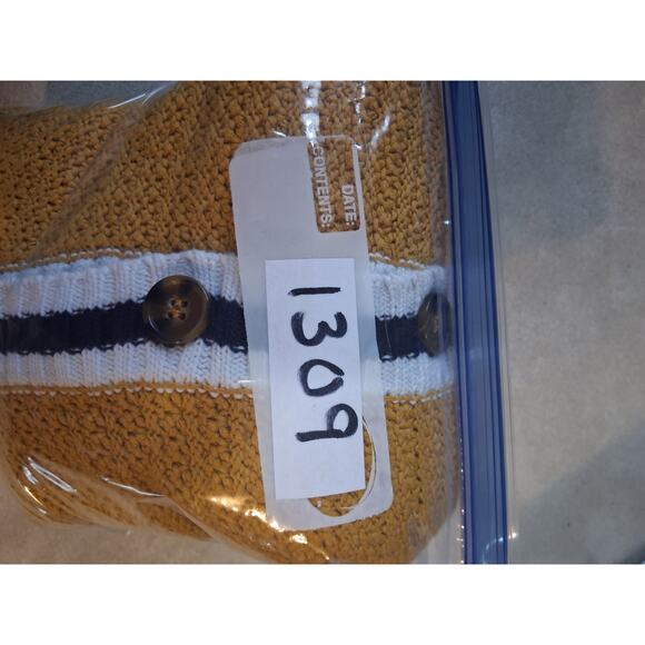 Forever 21 Cardigan 2X Mustard Yellow Light Academia Tennis Preppy Soriety - Picture 10 of 11